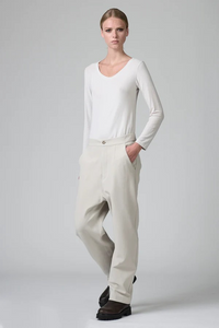 Pantalon à taille basse en jersey de viscose mélangée TRANSIT