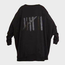 Charger l&#39;image dans la galerie, Top NEW WIDE LONG SWEAT noir PLUSLAVIE

