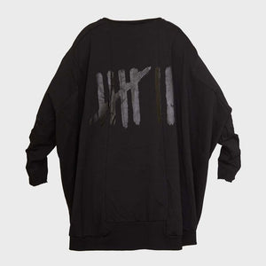 Top NEW WIDE LONG SWEAT noir PLUSLAVIE