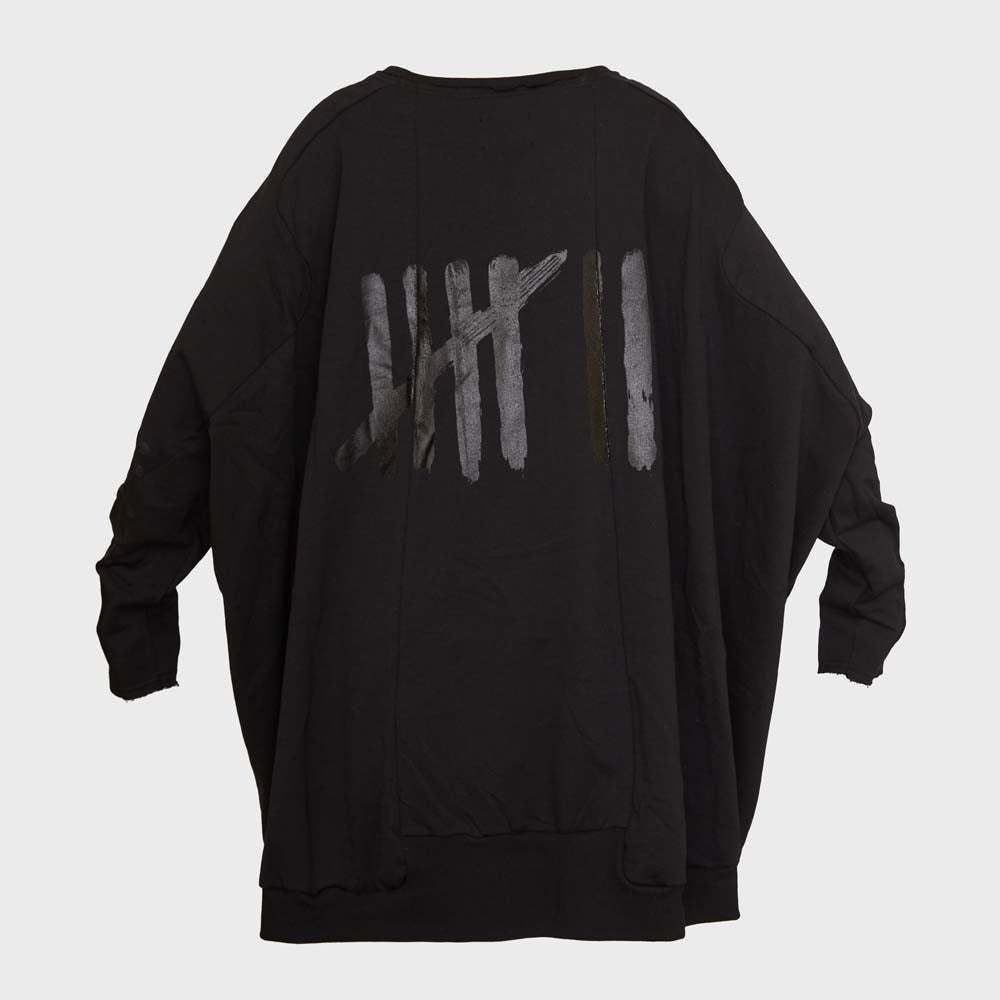 Top NEW WIDE LONG SWEAT noir PLUSLAVIE