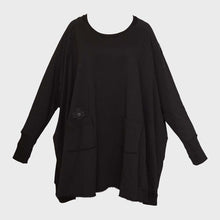 Charger l&#39;image dans la galerie, Top NEW WIDE LONG SWEAT noir PLUSLAVIE
