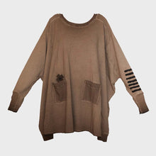 Charger l&#39;image dans la galerie, Top NEW WIDE LONG SWEAT choco PLUSLAVIE
