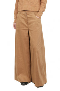 Pantalon lin extensible camel Pacini