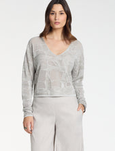 Charger l'image dans la galerie, Chandail col V jacquard bicolore PACINI
