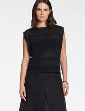 Charger l'image dans la galerie, Top lin jacquard noir PACINI
