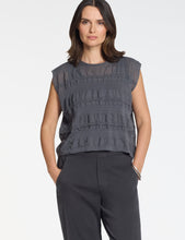 Charger l'image dans la galerie, Top lin jacquard bleu gris PACINI
