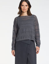 Charger l'image dans la galerie, Chandail lin jacquard bleu gris PACINI
