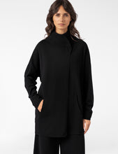 Charger l'image dans la galerie, Cardigan col effet tricot noir PACINI
