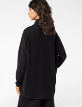 Charger l'image dans la galerie, Cardigan col effet tricot noir PACINI
