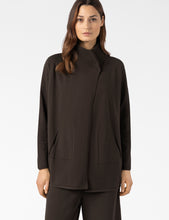 Charger l'image dans la galerie, Cardigan col effet tricot choco PACINI

