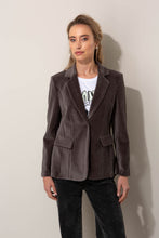 Charger l'image dans la galerie, Blazer jersey velours côtelé graphite CATNOIR
