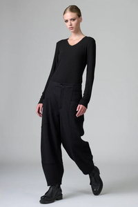 Pantalon drap de laine noir TRANSIT