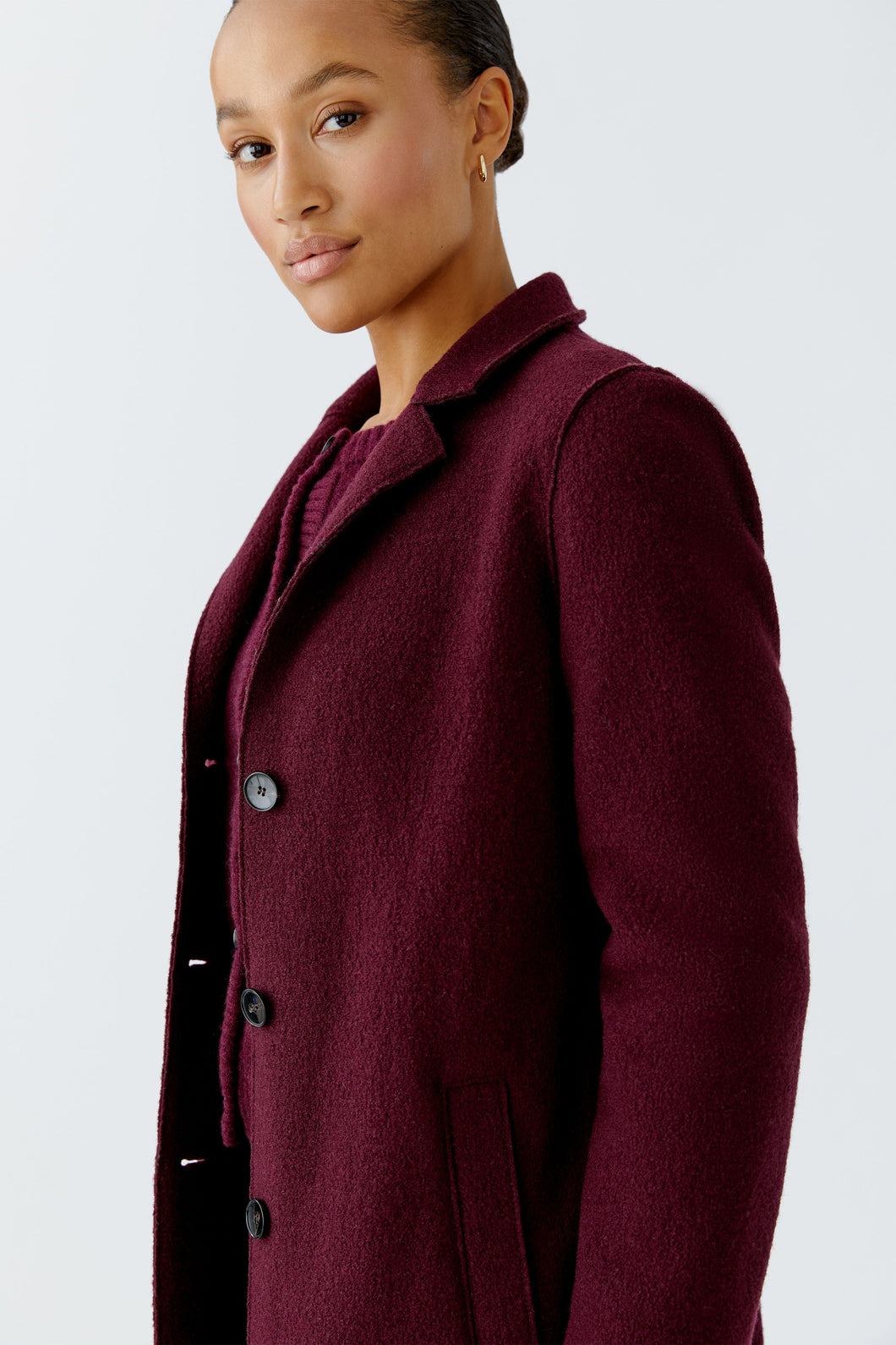 Manteau signature en laine bouillie OUI