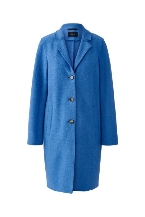 Manteau laine bouillie bleu royalOUI