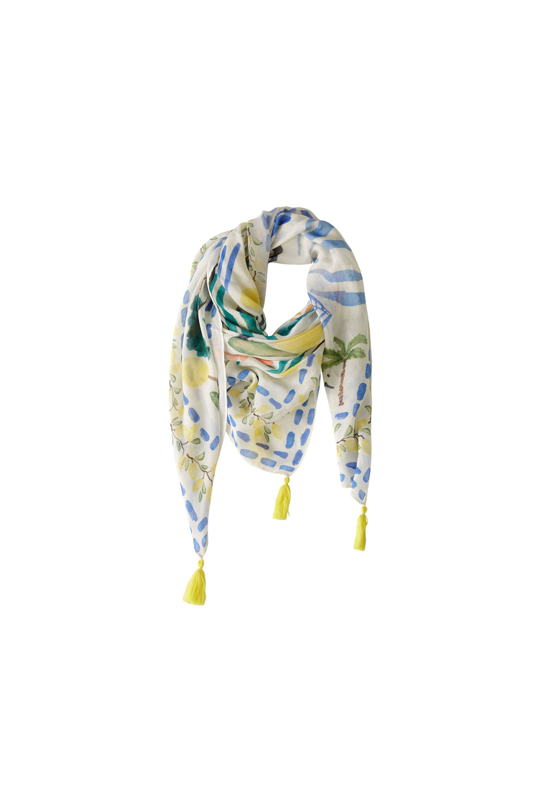 Foulard pompon citron OUI