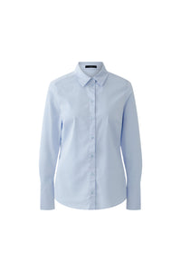 Blouse coton stretch bleue OUI