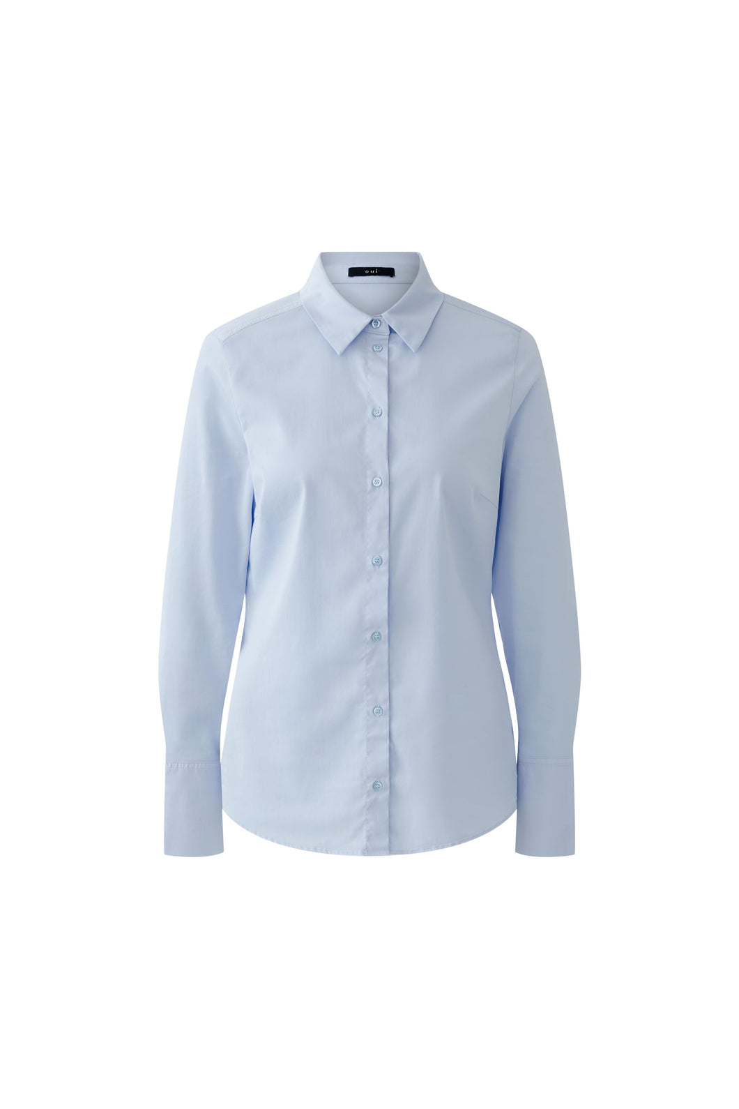 Blouse coton stretch bleue OUI