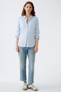 Blouse coton stretch bleue OUI