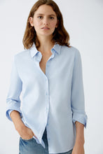Charger l&#39;image dans la galerie, Blouse coton stretch bleue OUI
