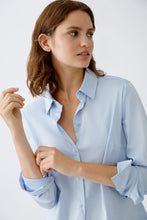 Charger l&#39;image dans la galerie, Blouse coton stretch bleue OUI
