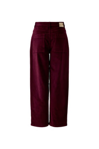 Pantalon velours côtelé aubergine OUI