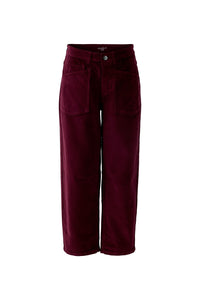 Pantalon velours côtelé aubergine OUI