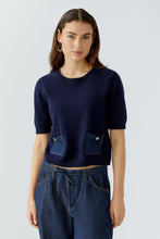 Charger l&#39;image dans la galerie, Pull court poches denim OUIO
