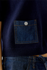 Pull court poches denim OUIO
