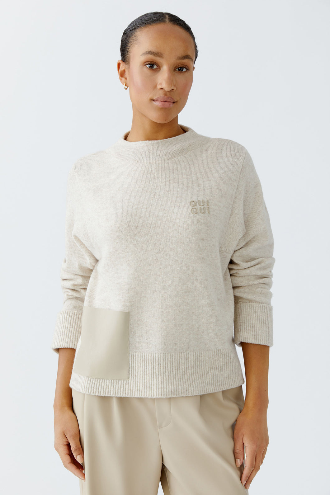 Pull douillet beige mélange OUI