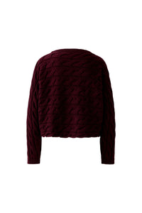Pull torsade aubergine OUI