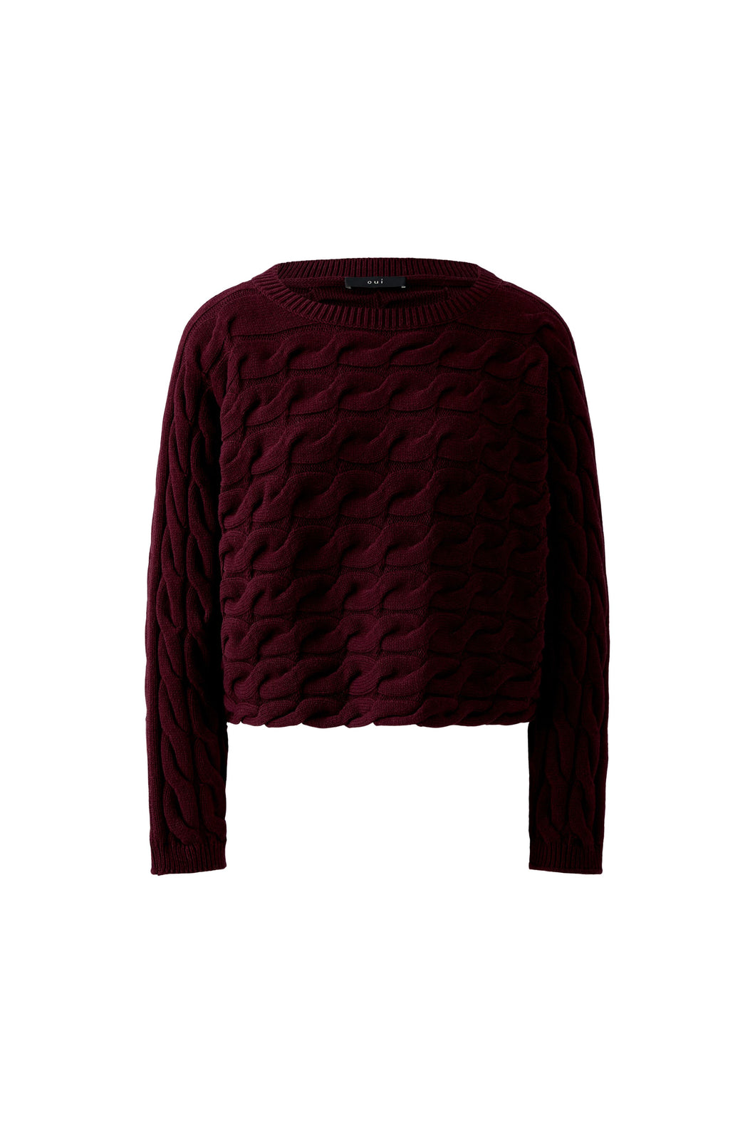 Pull torsade aubergine OUI