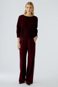 Pull torsade aubergine OUI