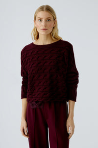Pull torsade aubergine OUI