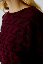Charger l&#39;image dans la galerie, Pull torsade aubergine OUI
