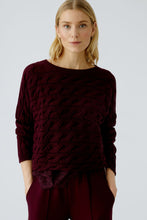 Charger l&#39;image dans la galerie, Pull torsade aubergine OUI
