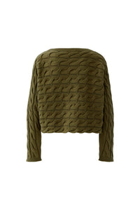 Pull torsades olive OUI