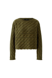 Pull torsades olive OUI