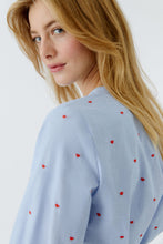 Charger l'image dans la galerie, Blouse bleue coeur rouge OUI
