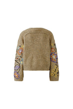 Charger l'image dans la galerie, Chandail camel violet broderies OUI
