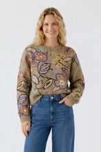 Charger l'image dans la galerie, Chandail camel violet broderies OUI
