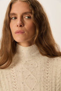 Pull DINO crème tweed PETITS HAUTS