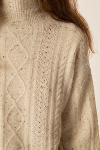Pull DINO crème tweed PETITS HAUTS