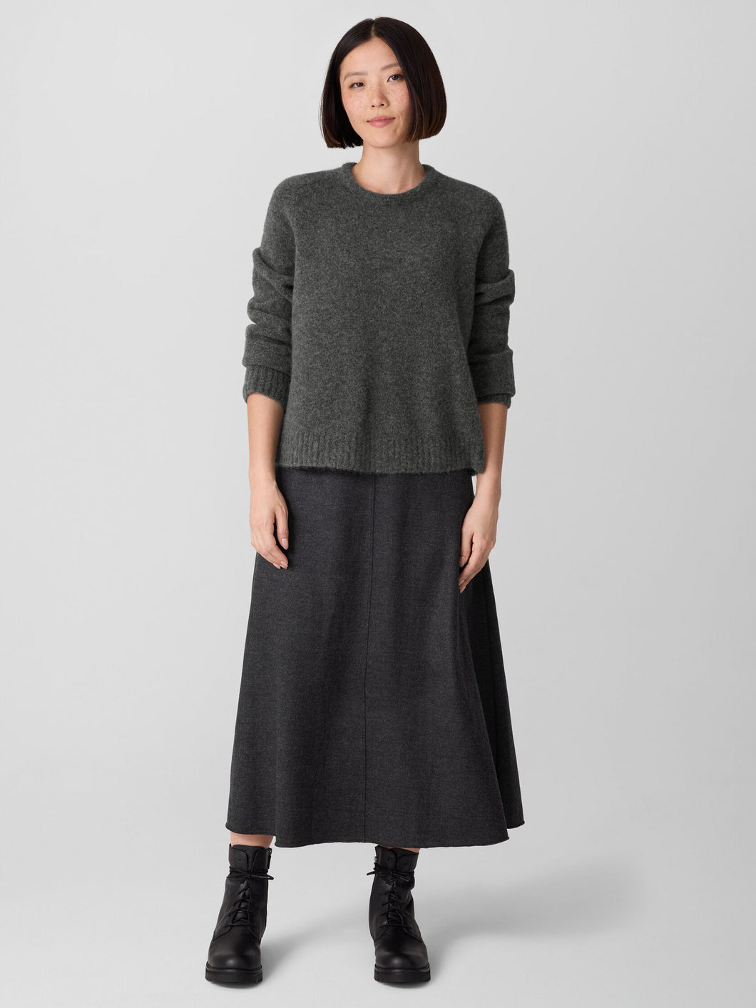 Jupe laine vierge charcoal FISHER