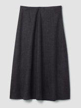 Charger l&#39;image dans la galerie, Jupe laine vierge charcoal FISHER
