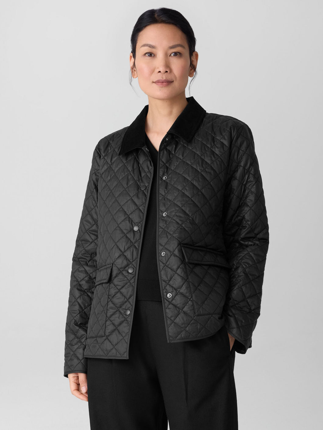 Manteau piqué noir FISHER