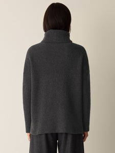 Pull laine recyclée charcoal FISHER