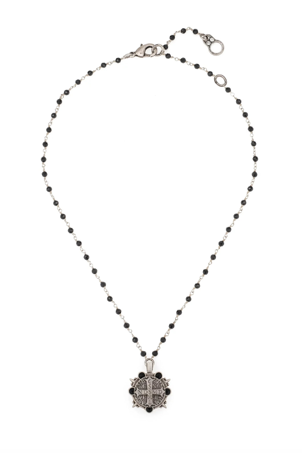 Collier Fleur Black Spinel Kande