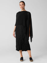 Charger l&#39;image dans la galerie, Poncho voile de soie noir FISHER
