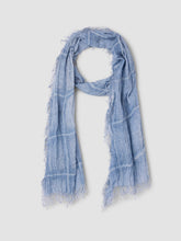 Charger l'image dans la galerie, Écharpe coton lin bleu denim FISHER
