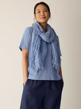 Charger l'image dans la galerie, Écharpe coton lin bleu denim FISHER
